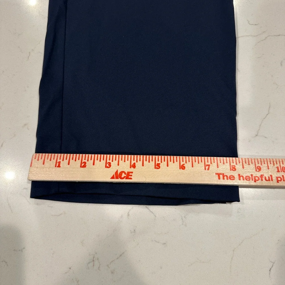 Adidas Mens Golf Pants Navy Blue Flat Front Performance Trousers 36x30